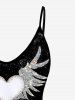 Plus Size Heart Wings Marble Printed Cami Top -  
