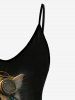 Haut à Bretelle Réglable Gothique Chat Steampunk Imprimé (Sans Dos) - Noir 1X | US 14-16