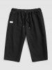 2Pcs Patch Design Casual Knee-length Shorts -  