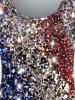 Plus Size Sparkly Glitter Printed T-shirt -  