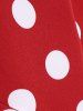 Plus Size  Polka Dot Flounce High Low Surplice Dress -  