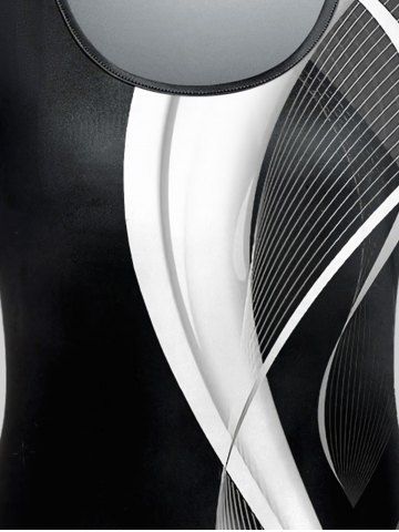 3D Stripes Printed Colorblock Tee and Leggings Plus Size Matching Set