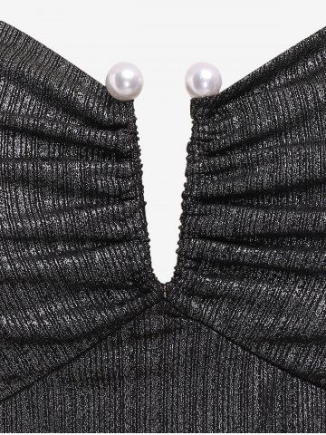 Plus Size Lace Trim Backless V Wired Metal Tank Top