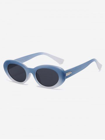 Ombre Small Oval Frame Sunglasses - DAY SKY BLUE