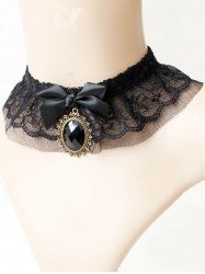 Vintage Lace Bow Decor Choker Necklace -  