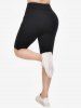Plus Size Topstitching Pocket Short Bike Leggings -  