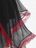 Plus Size Lace-up Layered Handkerchief Midi Skirt with Lace Trim -  