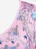 Plus Size Floral Lace Sleeves Cold Shoulder Maxi Dress -  
