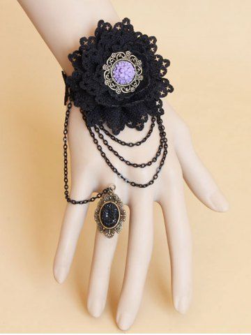 Vintage Lace Rose Mittens Bracelet