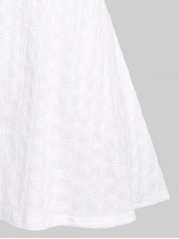 Plus Size Guipure Lace Panel Cutout V Neck Textured Tee