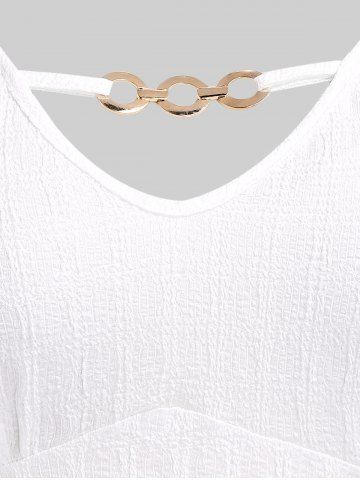 Plus Size Guipure Lace Panel Cutout V Neck Textured Tee
