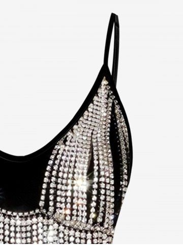 Plus Size 3D Sparkles Light Beam Tassels Printed Tank Top