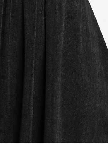 Plus Size Chains Keyhole Raglan Sleeves Tee