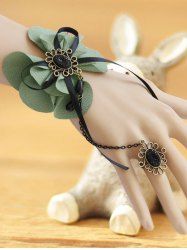 Vintage Bow Decor Lace Mittens Bracelet -  