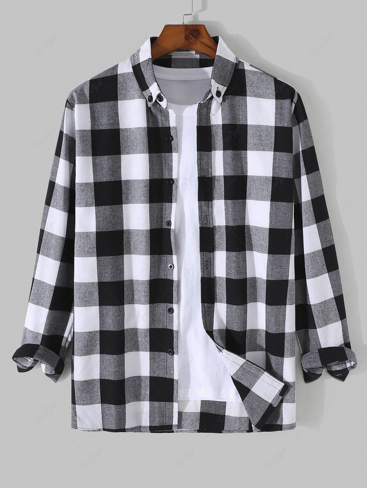 Shops Plaid Pattern Long Sleeves Shirt  