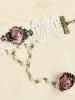 Vintage Rose Faux Pearl Decor Lace Mittens Bracelet -  