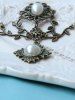 Vintage Lace Band Faux Pearl Decor Mittens Bracelet -  
