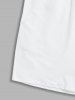 Letter Printed Drawstring Sweat Shorts -  