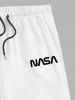 Letter Printed Drawstring Sweat Shorts -  