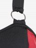 Robe Gothique Zip en Avant en Blocs de Couleurs à Lacets - Noir 1X | US 14-16