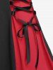 Robe Gothique Zip en Avant en Blocs de Couleurs à Lacets - Noir 1X | US 14-16