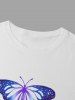 POWERFUL Butterfly Graphic Pattern Short Sleeves T-shirt -  