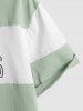 Short Sleeves Colorblock LOS ANGELES Letter T Shirt -  