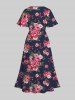 Plus Size Bloom Floral Split Hem Maxi Dress -  