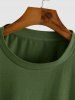 Solid Color Asymmetry Hem Short Sleeves Basic Tee -  