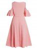 Plus Size Surplice Plunge Cold Shoulder Belted High Low Dress -  