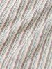 Striped Pattern Cotton and Linen Textured Short Sleeves Shirt -  