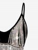Plus Size 3D Sparkles Light Beam Tassels Printed Tank Top -  