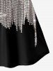 Plus Size 3D Sparkles Light Beam Tassels Printed Tank Top -  
