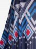 Plus Size Geo Backless Bowknot Halter Padded Tankini Top Swimsuit -  
