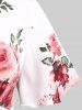 Plus Size Guipure Lace Trim Tie Asymmetric Cottagecore Floral Tulip Top -  
