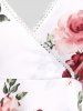 Plus Size Guipure Lace Trim Tie Asymmetric Cottagecore Floral Tulip Top -  