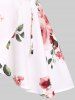 Plus Size Guipure Lace Trim Tie Asymmetric Cottagecore Floral Tulip Top -  