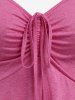 Plus Size Cinched Ruched Handkerchief Hem Butterfly Sleeve Top -  