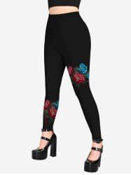 Gothic 3D Rose Printed Leggings -  