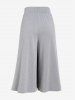 Ruched Crossover Ribbed Knitted Tank Top and Culotte Pants Plus Size Summer Outfit -  