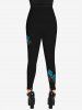 Gothic 3D Rose Printed Leggings -  