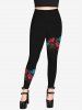 Gothic 3D Rose Printed Leggings -  