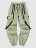 Pantalon Cargo avec Bretelles et à Plusieurs Poches - Vert L