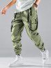 Pantalon Cargo avec Bretelles et à Plusieurs Poches - Vert L
