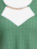Blouse Découpée Texturée Panneau en Dentelle Chaîne de Grande Taille - Vert clair 4X | US 26-28