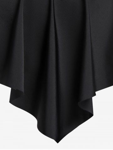 Plus Size Crisscross Flounce Boyleg Overlay Tankini Swimsuit
