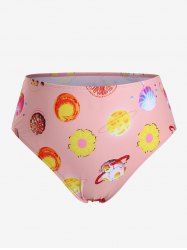 Bas de Bikini Planète Amusant Imprimé de Grande Taille - Rose clair 3X
