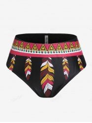 Plus Size Ethnic Geo Printed Bikini Bottom -  