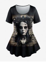 T-shirt Gothique Fille Graphique - Noir M | US 10