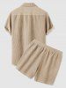 Corduroy Casual Shirt and Shorts Set -  
